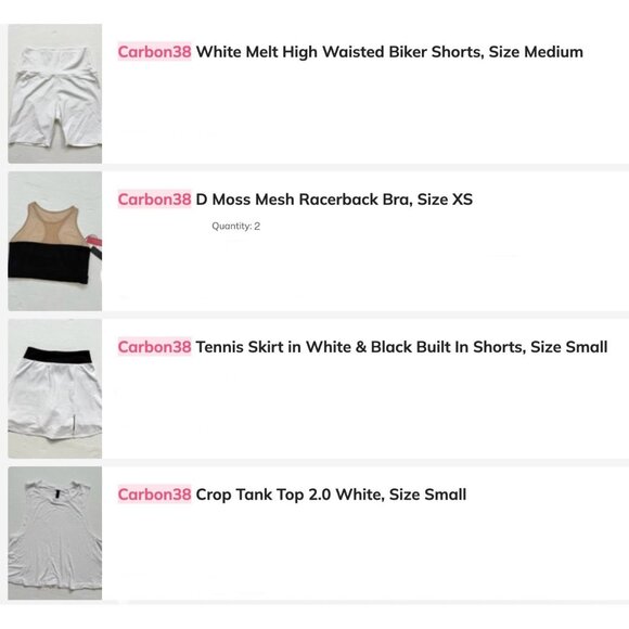 Carbon38 NWT Reseller Bundle — 19 NWT/NWOT Activewear Pieces (Sizes XXS–L) - Picture 4 of 5